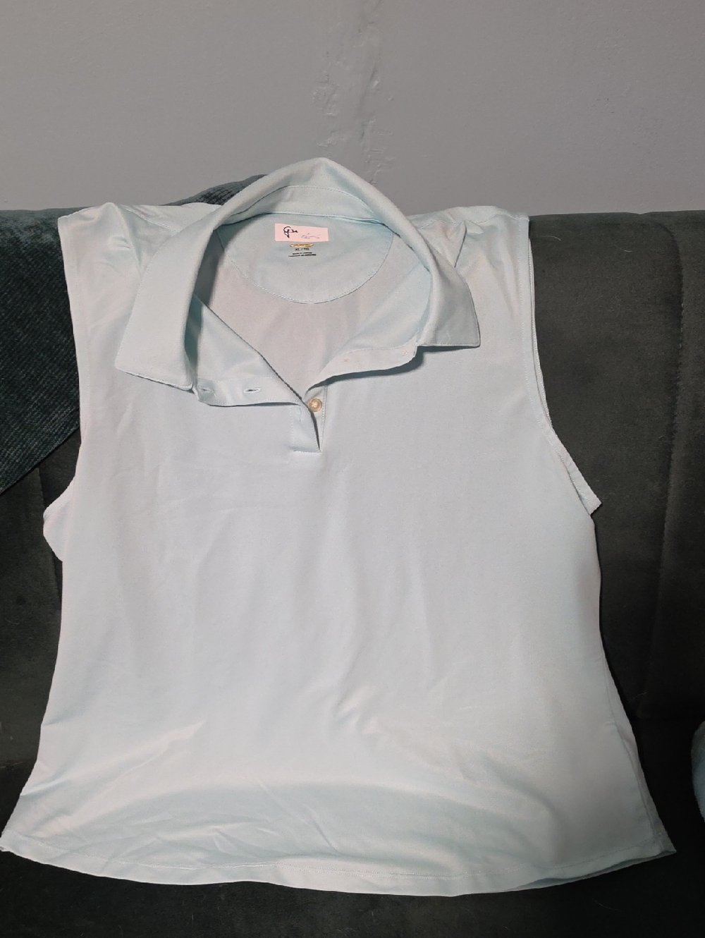 Greg Norman Light Blue Sleeveless Polo Tank